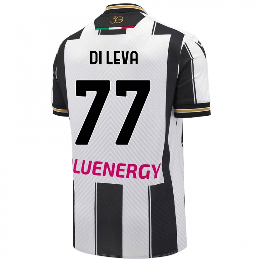 Mujer Camiseta Vincenzo Di Leva #77 Blanco Negro 1ª Equipación 2024/25 La Camisa Argentina