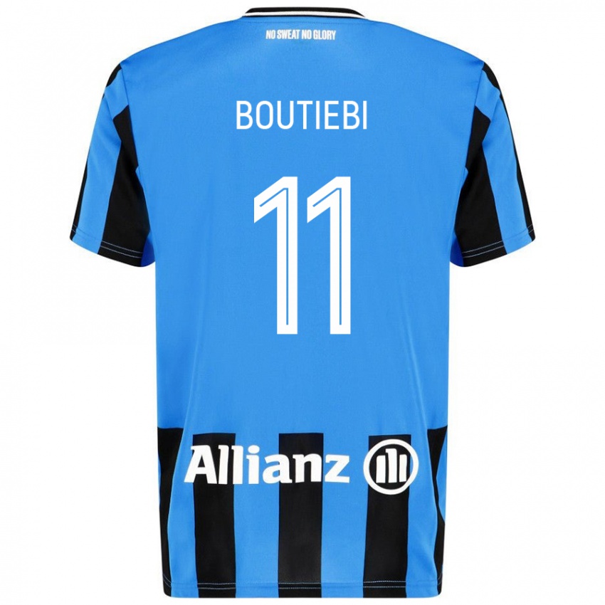 Mujer Camiseta Rania Boutiebi #11 Azul Cielo Negro 1ª Equipación 2024/25 La Camisa Argentina