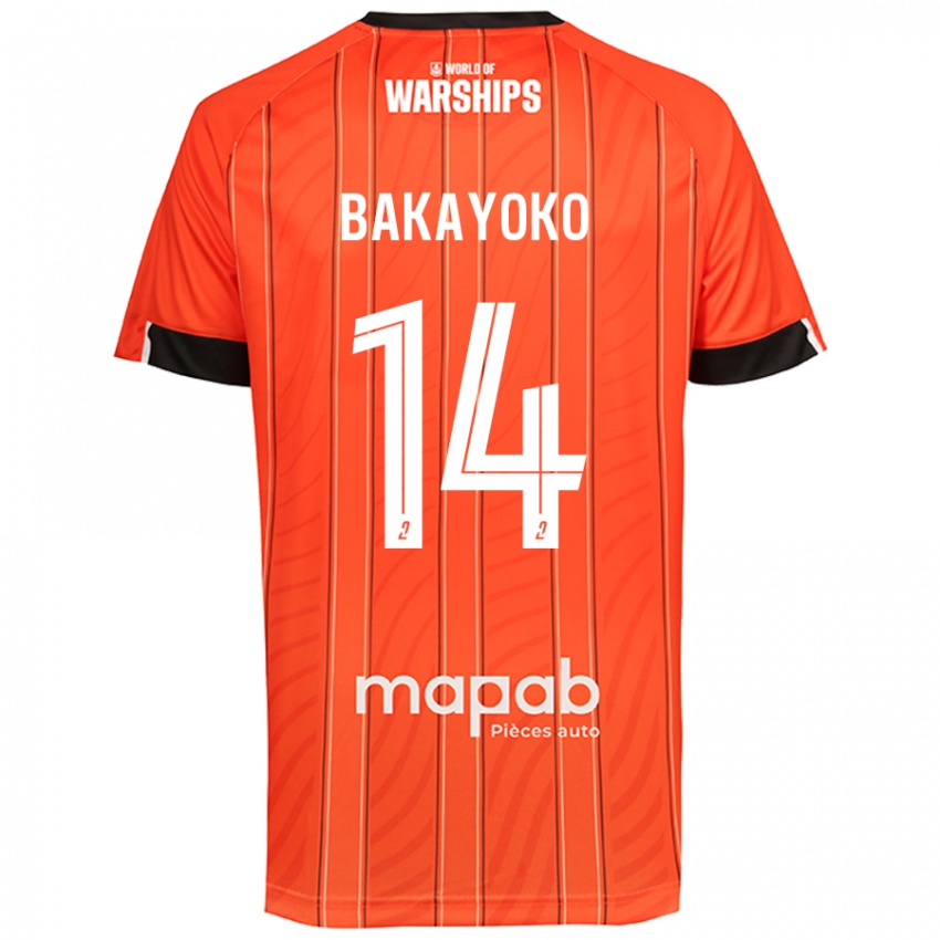 Mujer Camiseta Tiemoué Bakayoko #14 Naranja 1ª Equipación 2024/25 La Camisa Argentina