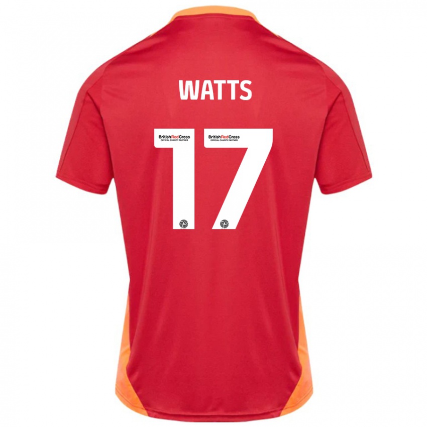 Mujer Camiseta Caleb Watts #17 Azul Blanquecino 2ª Equipación 2024/25 La Camisa Argentina