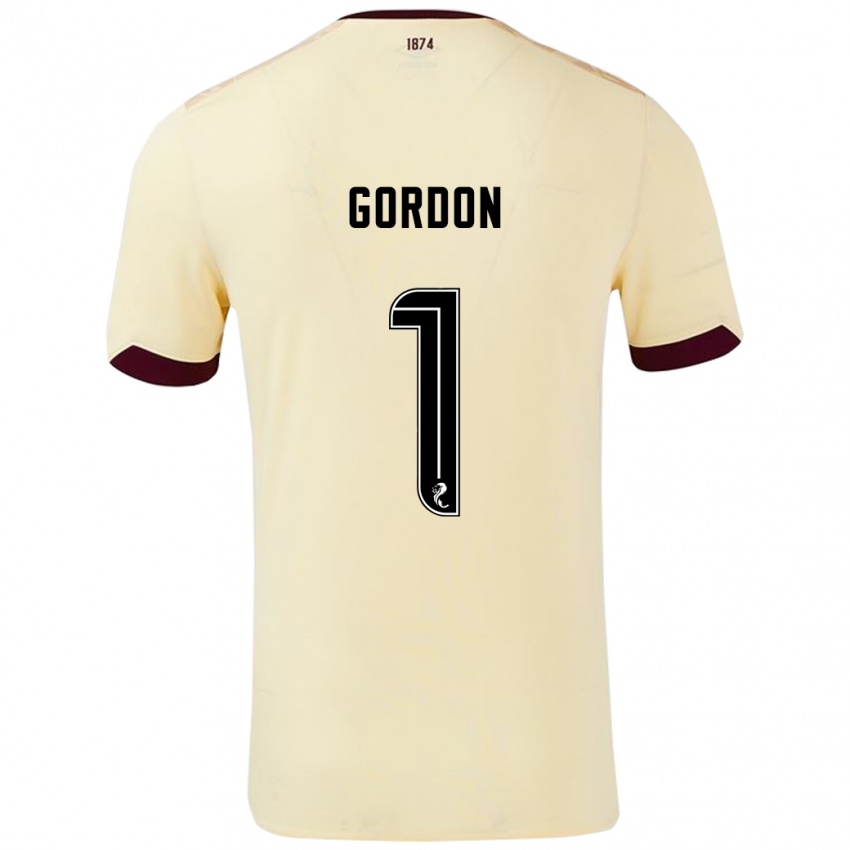 Mujer Camiseta Craig Gordon #1 Crema Burdeos 2ª Equipación 2024/25 La Camisa Argentina