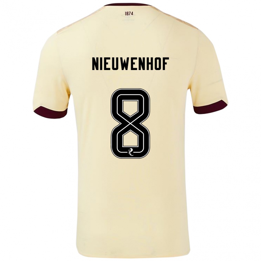 Mujer Camiseta Calem Nieuwenhof #8 Crema Burdeos 2ª Equipación 2024/25 La Camisa Argentina