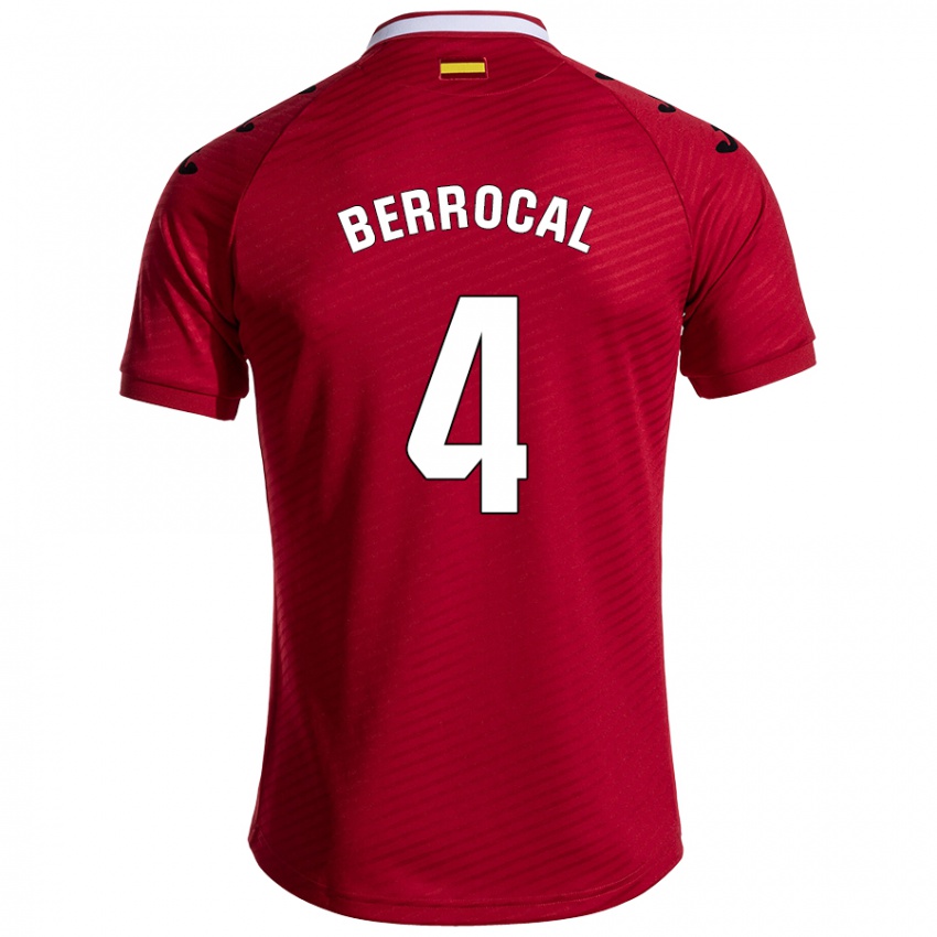 Mujer Camiseta Juan Berrocal #4 Rojo Oscuro 2ª Equipación 2024/25 La Camisa Argentina