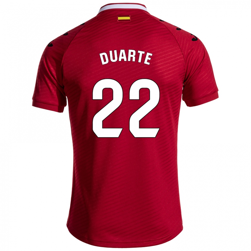 Mujer Camiseta Domingos Duarte #22 Rojo Oscuro 2ª Equipación 2024/25 La Camisa Argentina