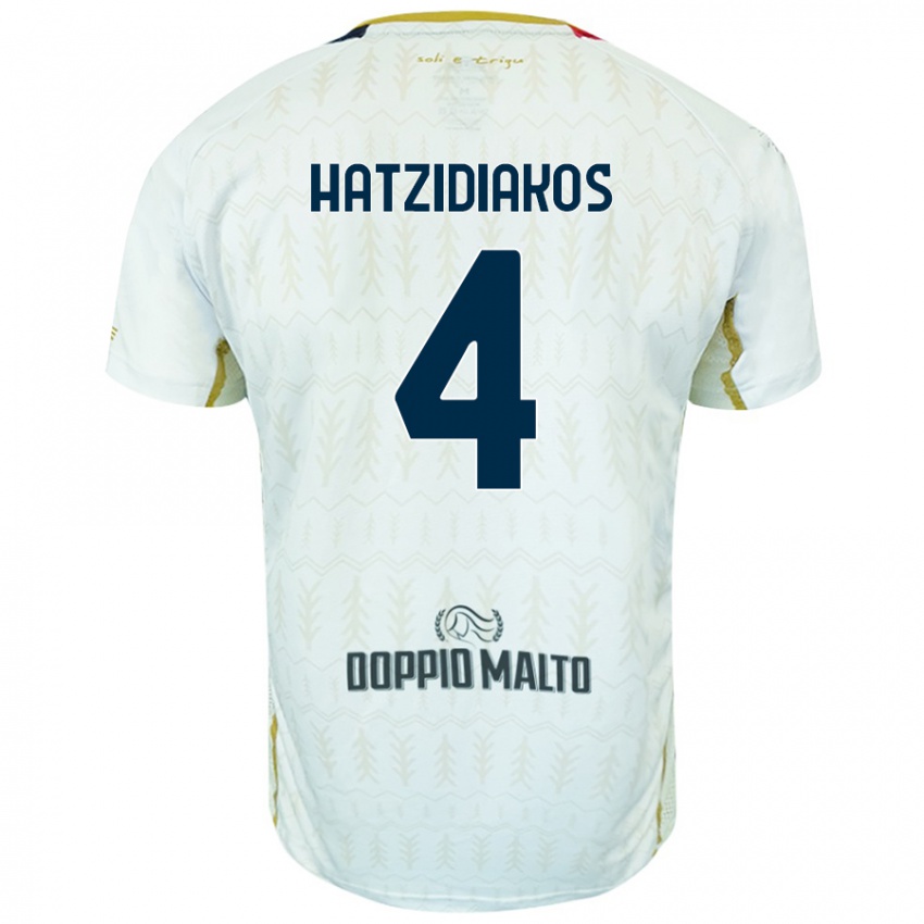 Mujer Camiseta Pantelis Hatzidiakos #4 Blanco 2ª Equipación 2024/25 La Camisa Argentina