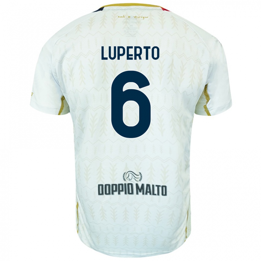 Mujer Camiseta Sebastiano Luperto #6 Blanco 2ª Equipación 2024/25 La Camisa Argentina