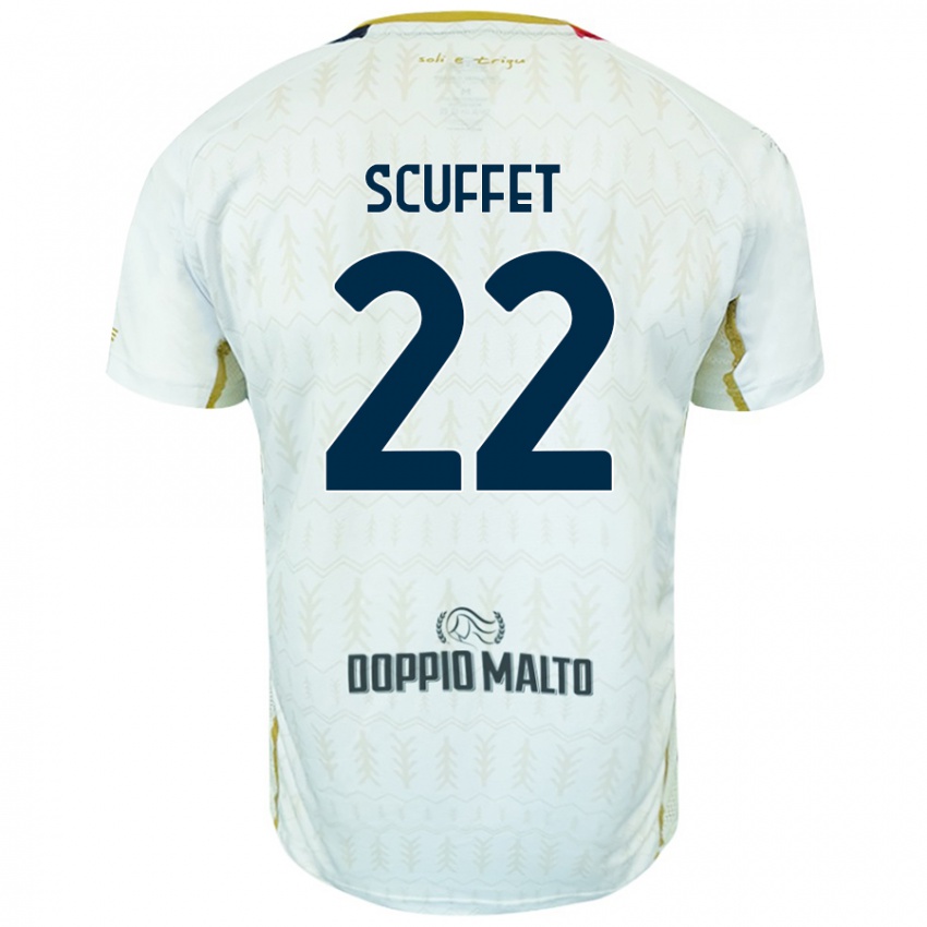 Mujer Camiseta Simone Scuffet #22 Blanco 2ª Equipación 2024/25 La Camisa Argentina