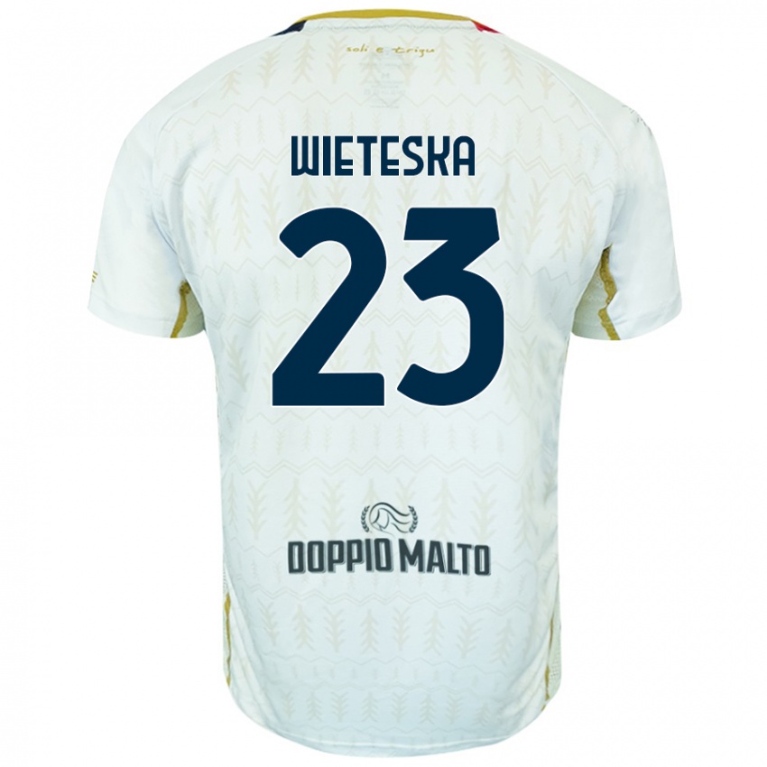 Mujer Camiseta Mateusz Wieteska #23 Blanco 2ª Equipación 2024/25 La Camisa Argentina