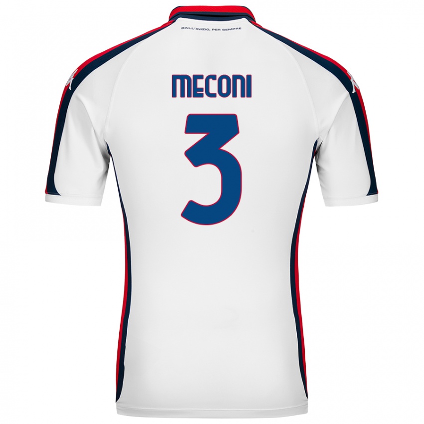 Mujer Camiseta Edoardo Meconi #3 Blanco 2ª Equipación 2024/25 La Camisa Argentina