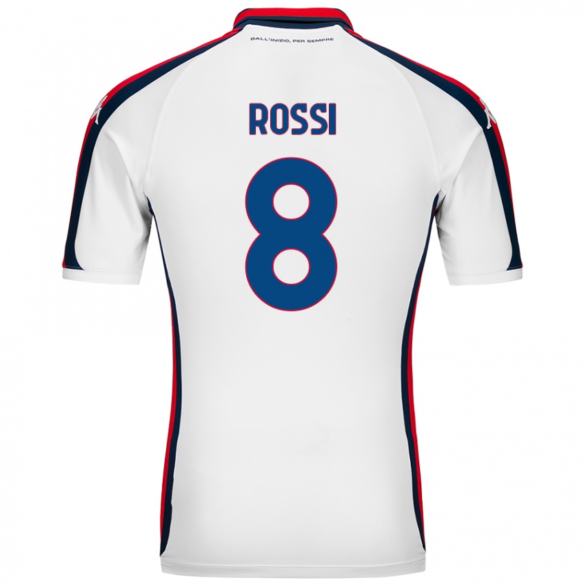 Mujer Camiseta Gianluca Rossi #8 Blanco 2ª Equipación 2024/25 La Camisa Argentina