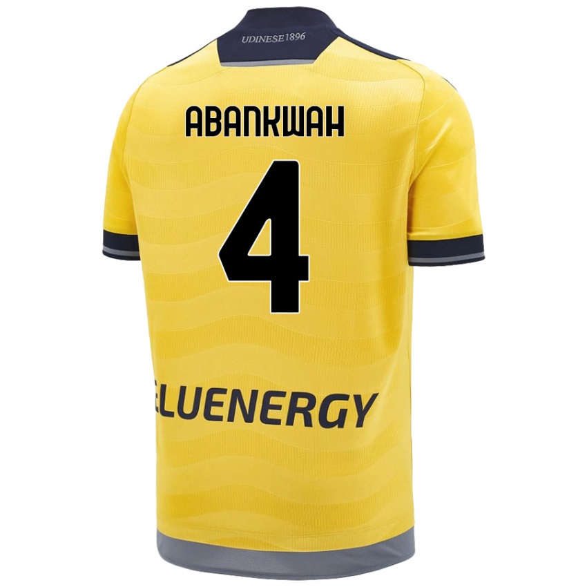 Mujer Camiseta James Abankwah #4 Dorado 2ª Equipación 2024/25 La Camisa Argentina