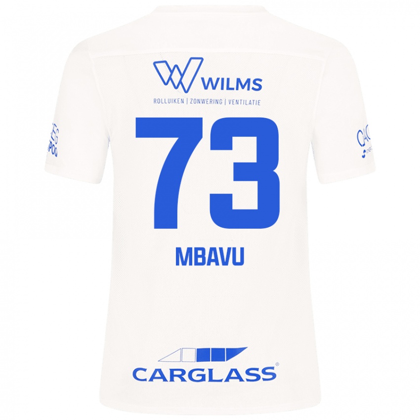 Mujer Camiseta Elie Mbavu #73 Blanco 2ª Equipación 2024/25 La Camisa Argentina