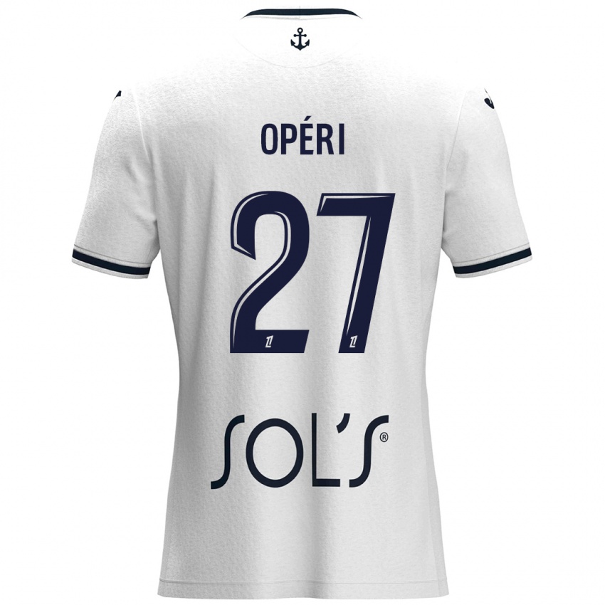 Mujer Camiseta Christopher Operi #27 Blanco Azul Oscuro 2ª Equipación 2024/25 La Camisa Argentina