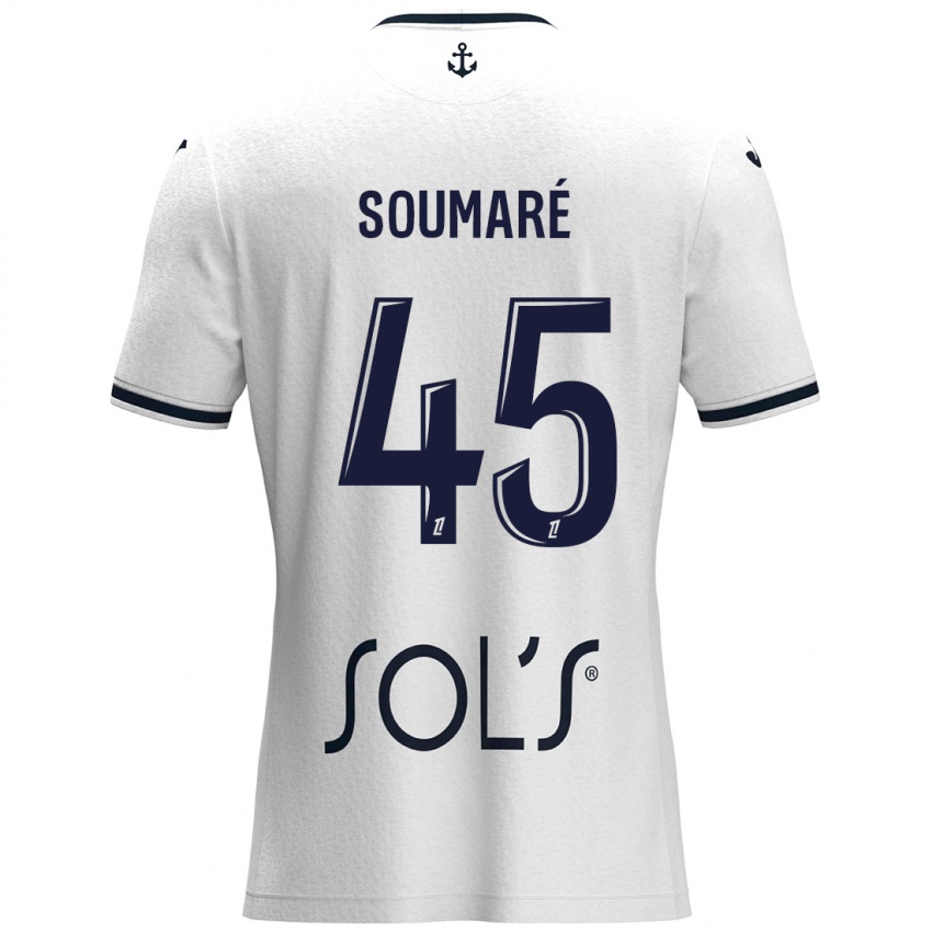 Mujer Camiseta Issa Soumaré #45 Blanco Azul Oscuro 2ª Equipación 2024/25 La Camisa Argentina