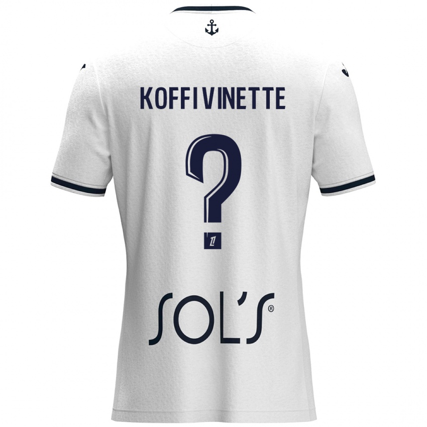 Mujer Camiseta Enzo Koffi Vinette #0 Blanco Azul Oscuro 2ª Equipación 2024/25 La Camisa Argentina