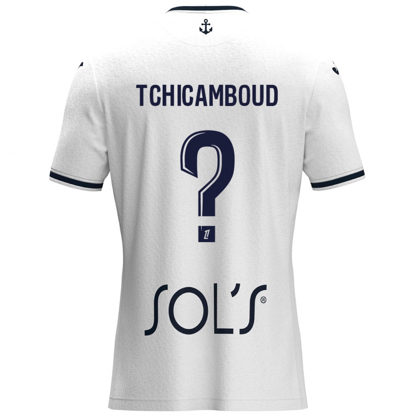 Mujer Camiseta Steed Tchicamboud #0 Blanco Azul Oscuro 2ª Equipación 2024/25 La Camisa Argentina