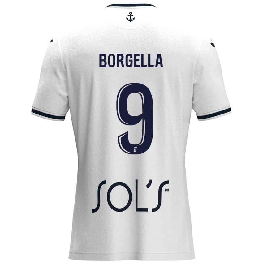 Mujer Camiseta Roselord Borgella #9 Blanco Azul Oscuro 2ª Equipación 2024/25 La Camisa Argentina