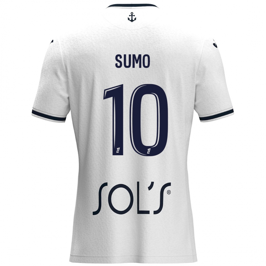 Mujer Camiseta Eva Sumo #10 Blanco Azul Oscuro 2ª Equipación 2024/25 La Camisa Argentina