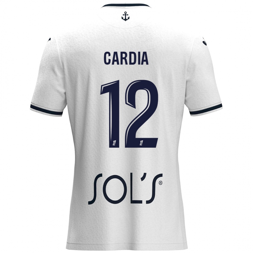 Mujer Camiseta Mickaëla Cardia #12 Blanco Azul Oscuro 2ª Equipación 2024/25 La Camisa Argentina