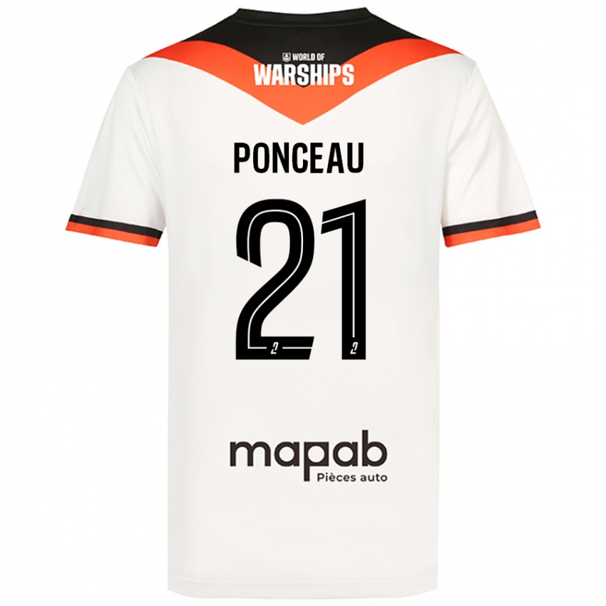 Mujer Camiseta Julien Ponceau #21 Blanco 2ª Equipación 2024/25 La Camisa Argentina