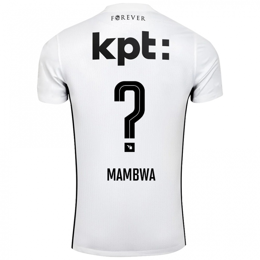 Mujer Camiseta Olivier Mambwa #0 Blanco Negro 2ª Equipación 2024/25 La Camisa Argentina