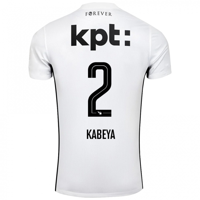 Mujer Camiseta Benjamin Kabeya #2 Blanco Negro 2ª Equipación 2024/25 La Camisa Argentina