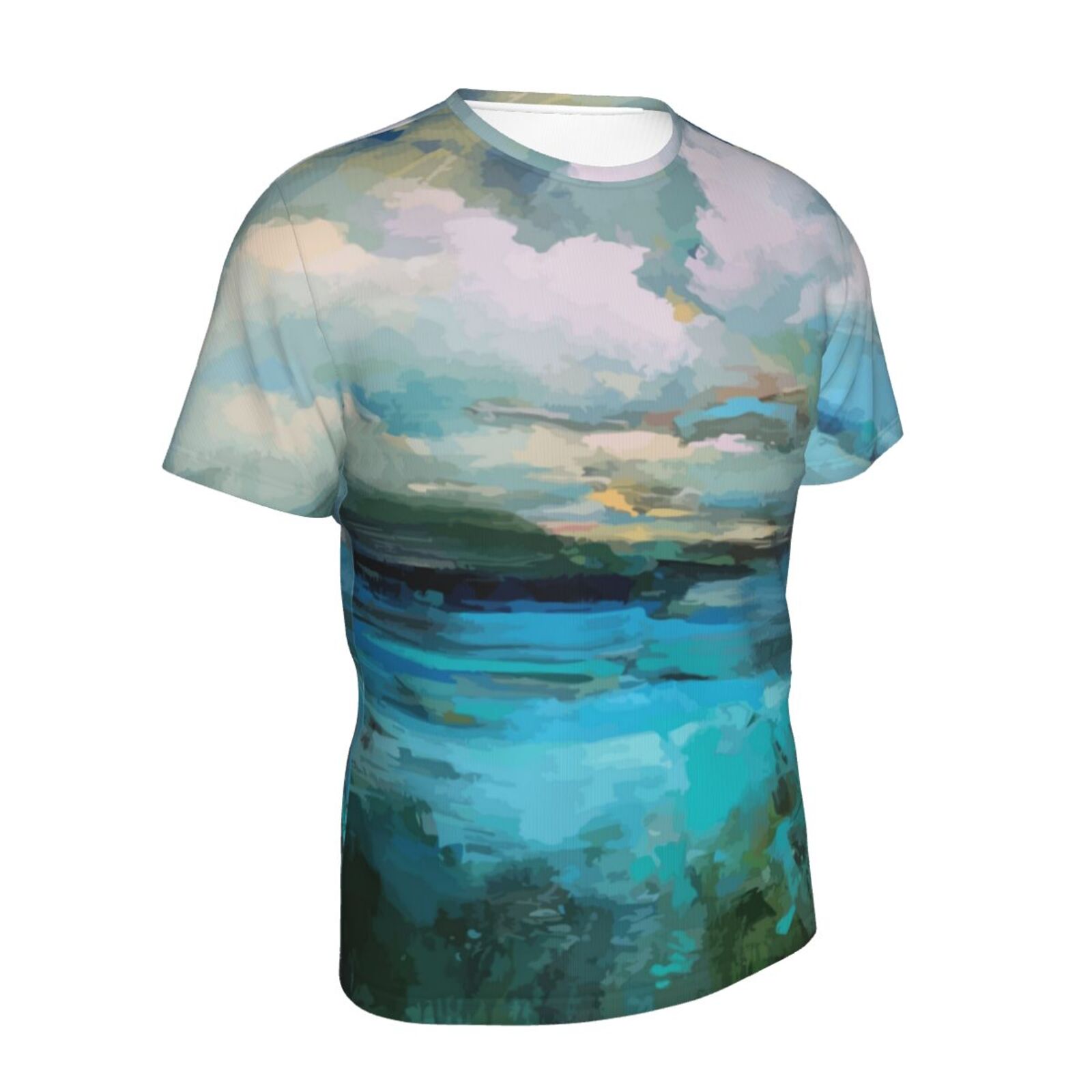 Camiseta Argentina Clásica Nubes Sobre Los Elementos De Pintura Del Lago