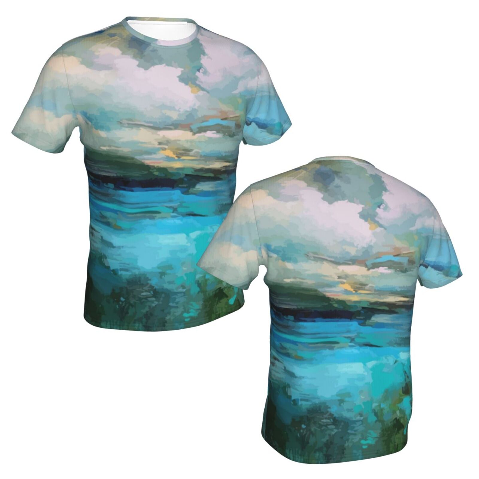 Camiseta Argentina Clásica Nubes Sobre Los Elementos De Pintura Del Lago