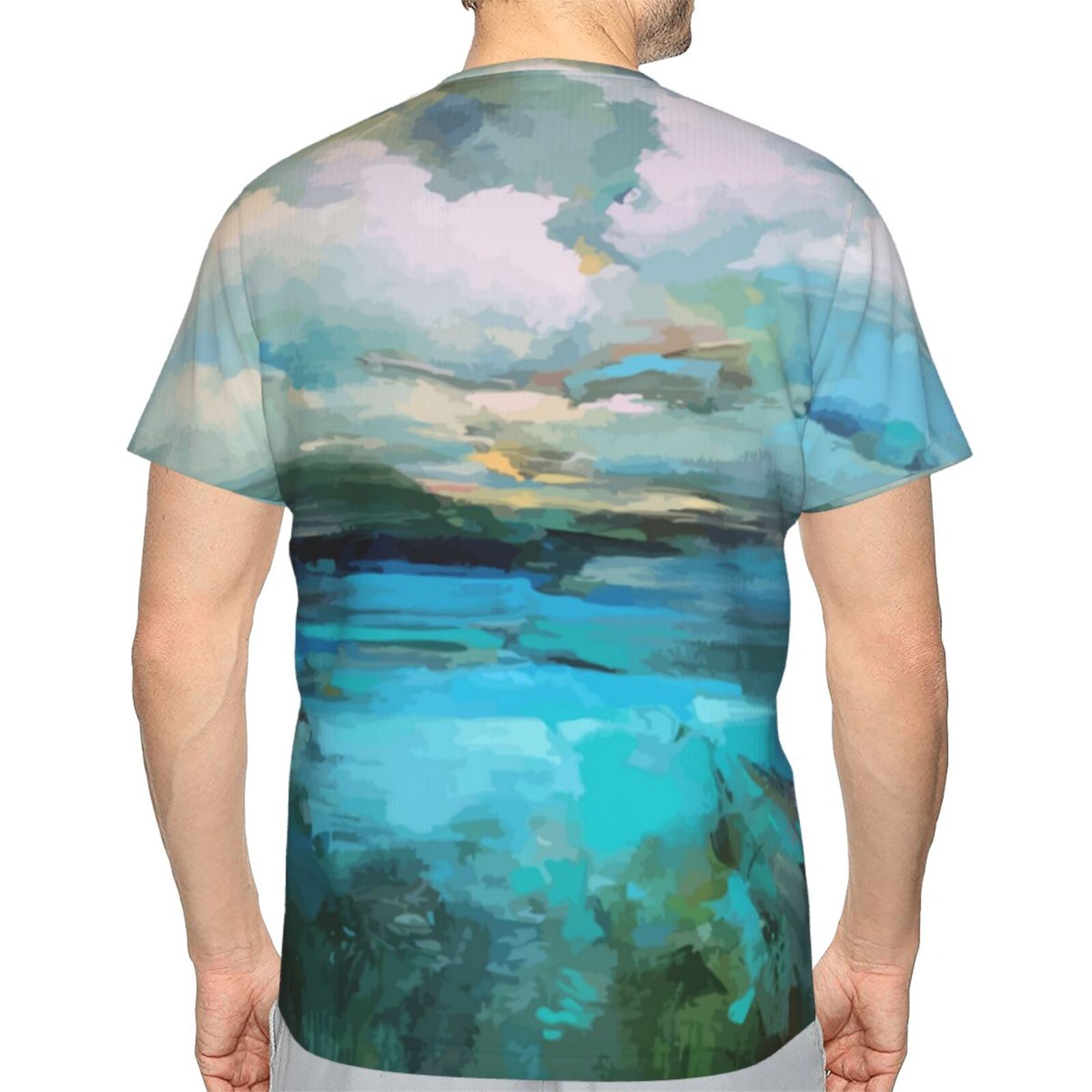 Camiseta Argentina Clásica Nubes Sobre Los Elementos De Pintura Del Lago